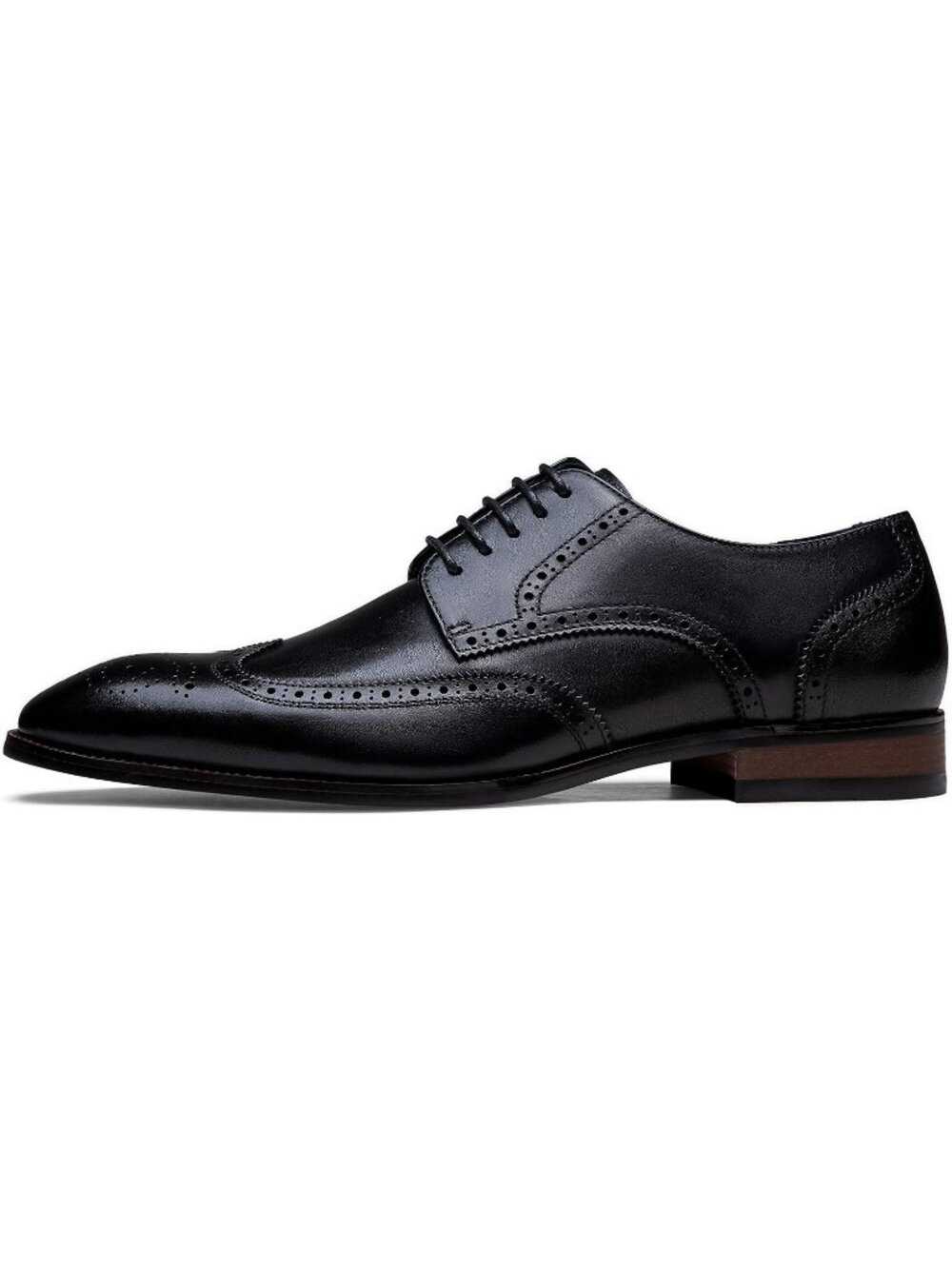 Men's Black Leather Wingtip Lace Up Formal Business Derby Brogue Oxfords Shoes
